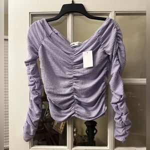 Lilac Cute Cinched Top NWT Size M Elodie